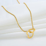 316L Stainless Steel Heart Charms Chain Choker Necklace for Women