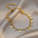 316L Stainless Steel Zircon Charms Choker Chain Set