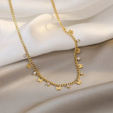 316L Stainless Steel Zircon Charms Choker Chain Set