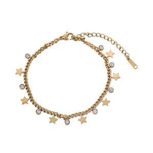 316L Stainless Steel Zircon Charms Choker Chain Set