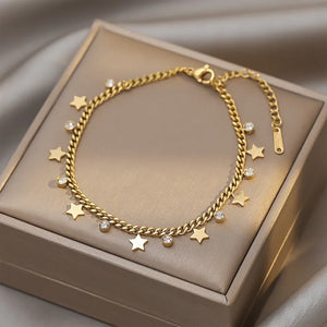 316L Stainless Steel Zircon Charms Choker Chain Set
