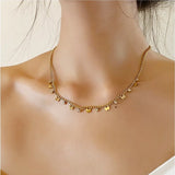 316L Stainless Steel Zircon Charms Choker Chain Set