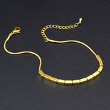 316L Stainless Steel Minimalist Beaded Charm Anklet for Women