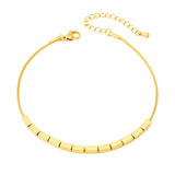 316L Stainless Steel Minimalist Beaded Charm Anklet for Women