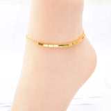 316L Stainless Steel Minimalist Beaded Charm Anklet for Women