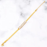 316L Stainless Steel Zircon Welding Charm Flat Snake Chain Bracelet