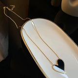 316L Heart Charms Choker Necklace Stainless Steel