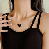 Heart Charms Snake Chain Choker Necklace for Women