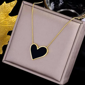 316L Heart Charms Choker Necklace Stainless Steel