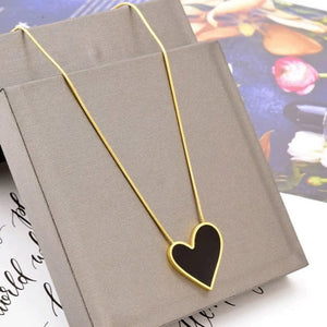316L Heart Charms Choker Necklace Stainless Steel