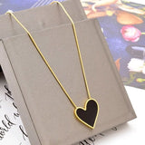 316L Heart Charms Choker Necklace Stainless Steel