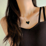 Heart Charms Snake Chain Choker Necklace for Women