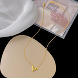 316L Stainless Steel V Shape Charms Chain Choker Set