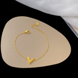 316L Stainless Steel V Shape Charms Chain Choker Set