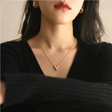 316L Stainless Steel V Shape Charms Chain Choker Set