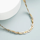 Multicolor Twist Weaving Snake Bone Choker Necklace