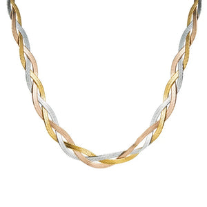 Multicolor Twist Weaving Snake Bone Choker Necklace