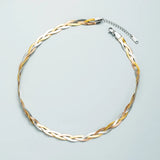 Multicolor Twist Weaving Snake Bone Choker Necklace