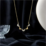 316L Stainless Steel Love Heart Choker Necklace with Shells