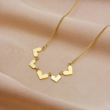 316L Stainless Steel Love Heart Choker Necklace with Shells