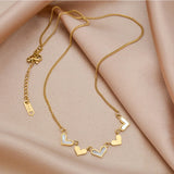 316L Stainless Steel Love Heart Choker Necklace with Shells