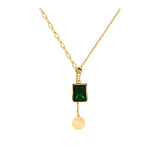 316L Stainless Steel Green Zircon Choker Necklace