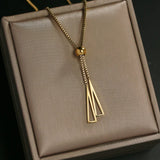 316L Stainless Steel Tassel Charms Chain Choker Necklace