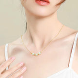 316L Stainless Steel Beaded Charms Snake Chain Choker Necklace For Women