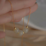 316L Stainless Steel Beaded Charms Snake Chain Choker Necklace For Women