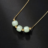 316L Stainless Steel Beaded Charms Snake Chain Choker Necklace For Women