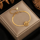 316L Stainless Steel Serpentine Shape Charm Snake Chain Bracelet