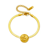 316L Stainless Steel Serpentine Shape Charm Snake Chain Bracelet