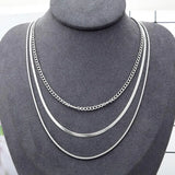 316L Stainless Steel Multilayer Snake Bone Choker Necklace