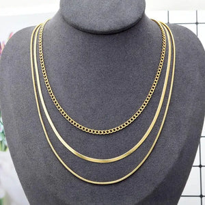 316L Stainless Steel Multilayer Snake Bone Choker Necklace