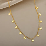 316L Stainless Steel Butterfly Charm Choker Necklace