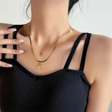 316L Stainless Steel Star Moon Butterfly Charm Choker Necklace