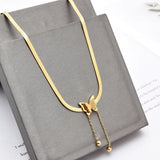 316L Stainless Steel Butterfly Charms Tassel Choker Necklace