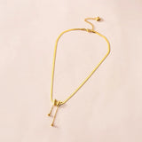 316L Stainless Steel Butterfly Charms Tassel Choker Necklace