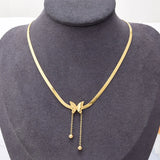 316L Stainless Steel Butterfly Charms Tassel Choker Necklace