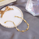 316L Stainless Steel Butterflies Charm Flat Snake Bone Chain Bracelet