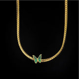 Butterfly Charms Chain Choker Necklace Anklet Set