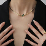 Butterfly Charms Chain Choker Necklace Anklet Set