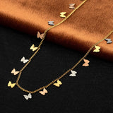 316L Stainless Steel Butterfly Charms Chain Choker Necklace