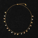 316L Stainless Steel Butterfly Charms Chain Choker Necklace