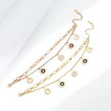 316L Stainless Steel Zircon Shells Roman Letters Chain Bracelet