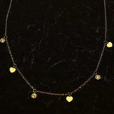 316L Stainless Steel Heart Charms Chain Choker Necklace