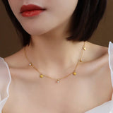 316L Stainless Steel Heart Charms Chain Choker Necklace