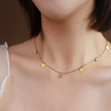 316L Stainless Steel Heart Charms Chain Choker Necklace