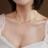 316L Stainless Steel Heart Charms Chain Choker Necklace