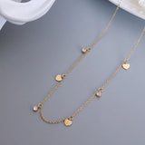 316L Stainless Steel Heart Charms Chain Choker Necklace